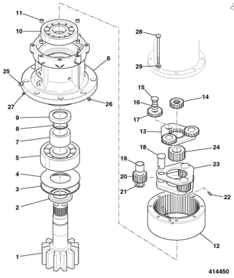 Des Baumaschinen-Teil-Bagger-JS110 JS145W Schwingen-Getriebe Schwingen-der Reduzierungs-LNO0104 LNM0437