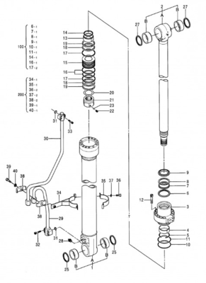 Exkavator Hydraulischer Zylinder EX100-5 EX100-5E EX110-5 Boom Arm Bucket Zylinder Assy Für Hitachi 4312228 4372544