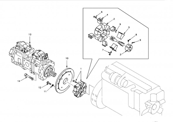 Bagger-Main Pump Hydraulic-Pumpe Ec240 Ec460 Ec360 Belparts für  SA 1142-00531