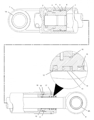 Eimer-Zylinder-Zus 1589061 Belparts-Bagger-Hydraulic Cylinders E320C 320C