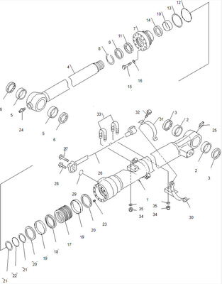 Eimer-Zylinder-Zus 707-01-0A320 Belparts-Bagger-Hydraulic Cylinders PC200-7