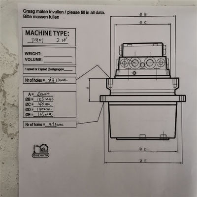 Belparts Baggerteile TM01 New Holl1and CX18 hydraulischer Reisemotor für 1 Tonne