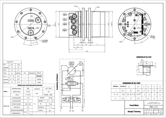 Belparts Baggerteile TM01 New Holl1and CX18 hydraulischer Reisemotor für 1 Tonne