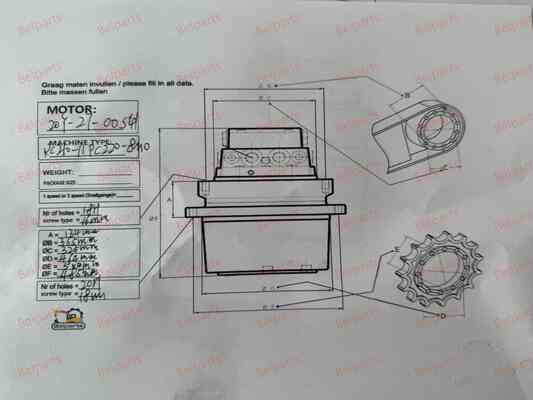 20Y-27-00550 PC210-11 PC220 PC220-8MO Bagger Endantrieb Fahrgetriebe Assy Ersatzteil für den Nachverkauf